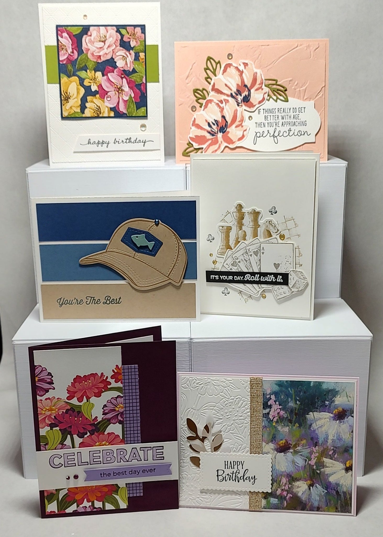 6 Count Handmade Cards- Birthday