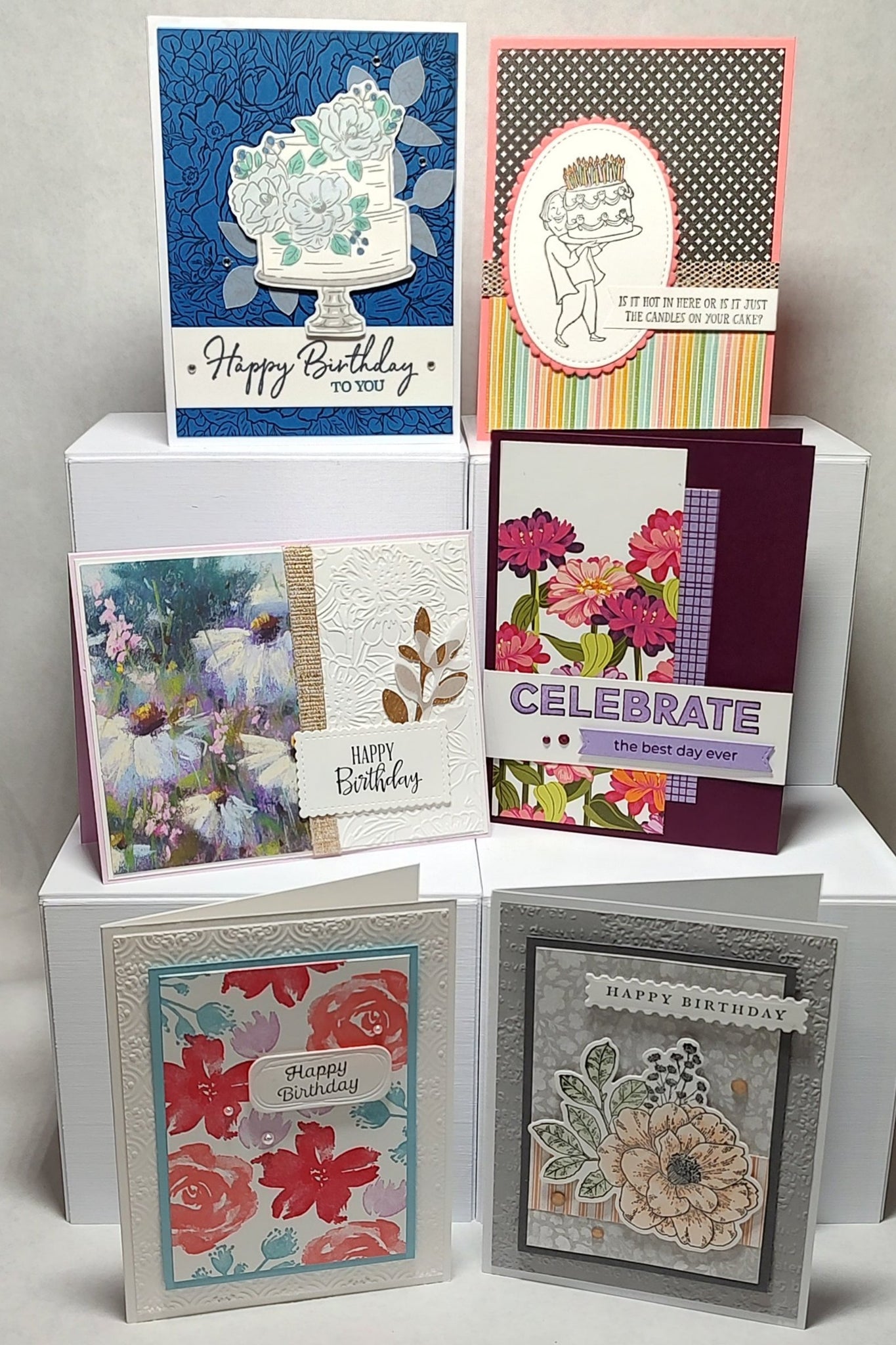 6 Count Handmade Cards- Birthday