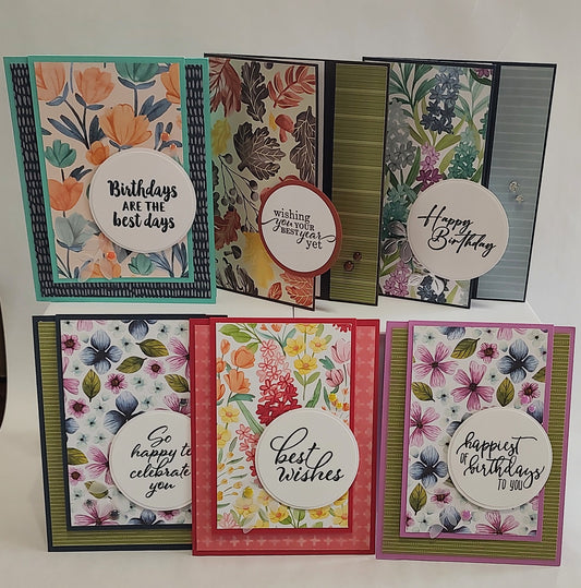 6 Count Handmade Cards- Birthday